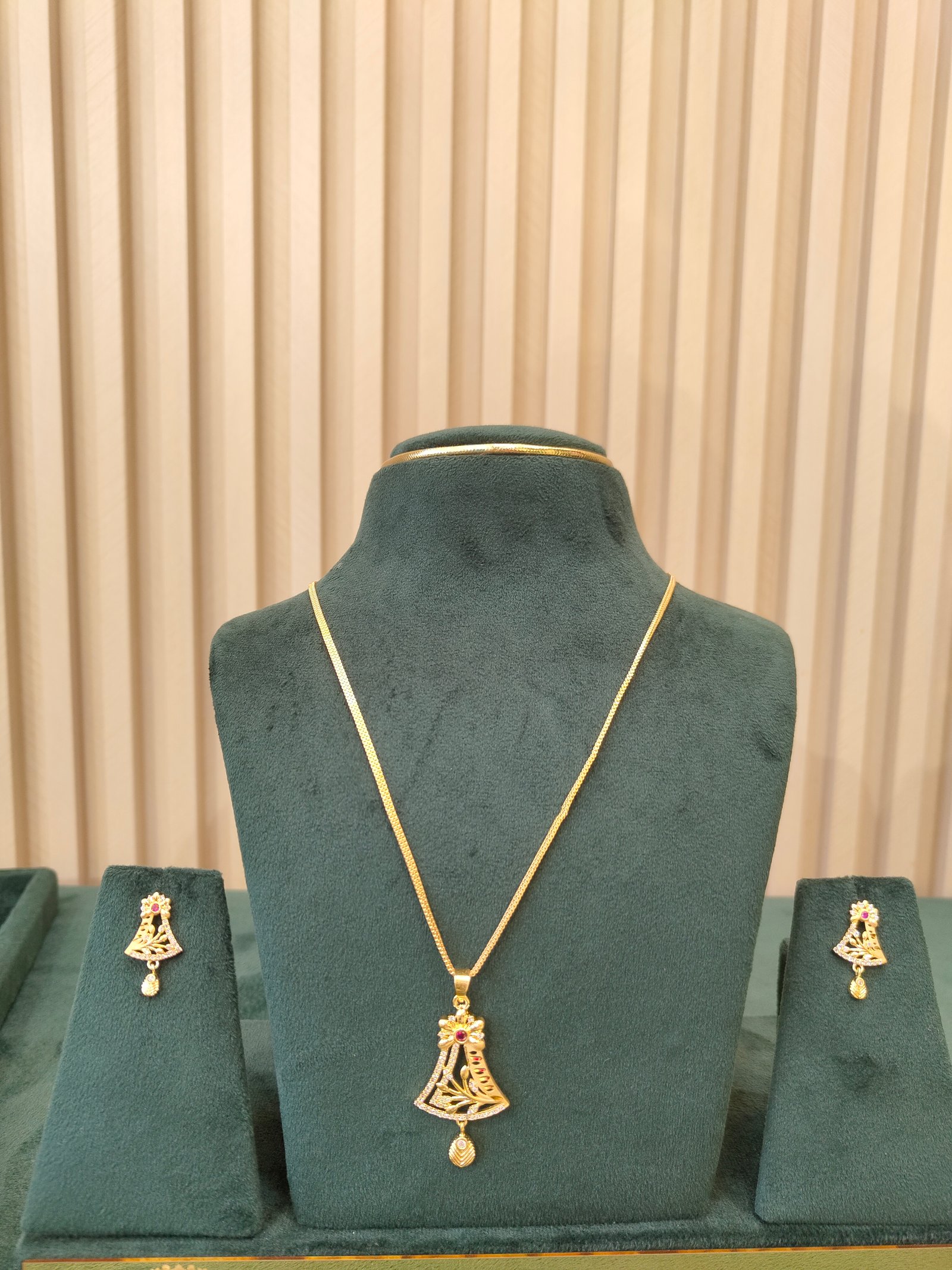 Charming Bell Pendant and Earrings Set