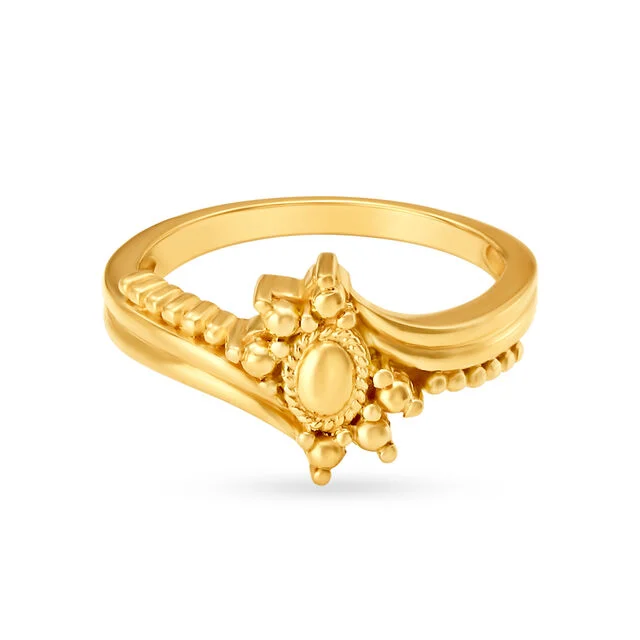 Alluring Gold Beaded Finger Ring