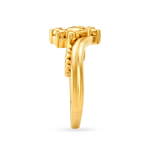 Alluring Gold Beaded Finger Ring